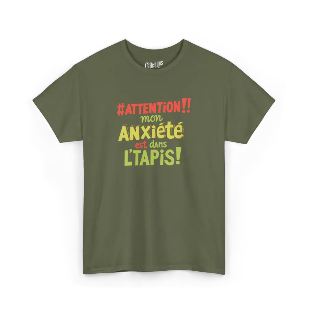 Vie d’Phoqué - T-Shirt - T-shirt - #Attention! Mon anxiété... - Militaire / S / M