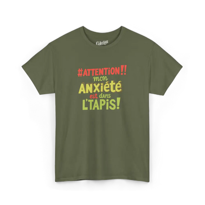 Vie d’Phoqué - T-Shirt - T-shirt - #Attention! Mon anxiété... - Militaire / S / M