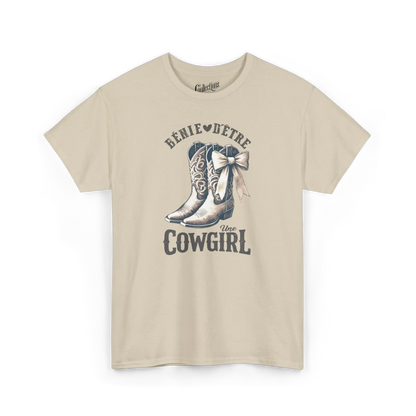 Rodéo Moderne - T-Shirt - T-shirt - Bénie d’être une Cowgirl - Sable / S / M