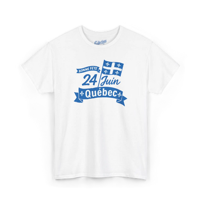 Fierté Québec - T-Shirt - T-shirt - Bonne Fête Québec - Blanc / S / M