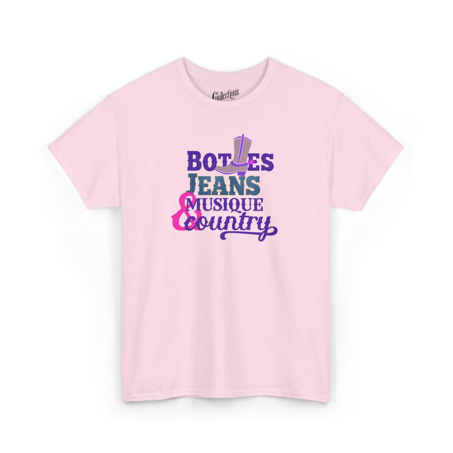 Rodéo Moderne - T-Shirt - T-shirt - Bottes Jeans & Musique Country - Rose clair / S / M