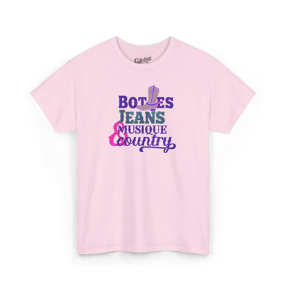Rodéo Moderne - T-Shirt - T-shirt - Bottes Jeans & Musique Country - Rose clair / S / M