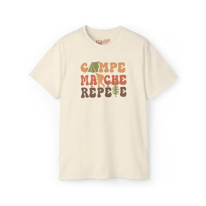 #camping - T-Shirt - T-Shirt - Campe Marche Répète - Sable / S / M