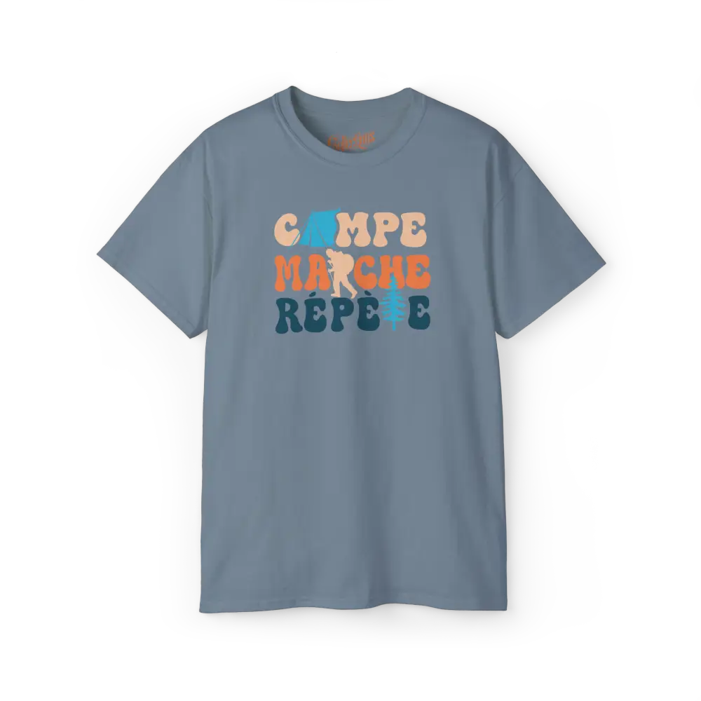 #camping - T-Shirt - T-Shirt - Campe Marche Répète - Stone / S / M