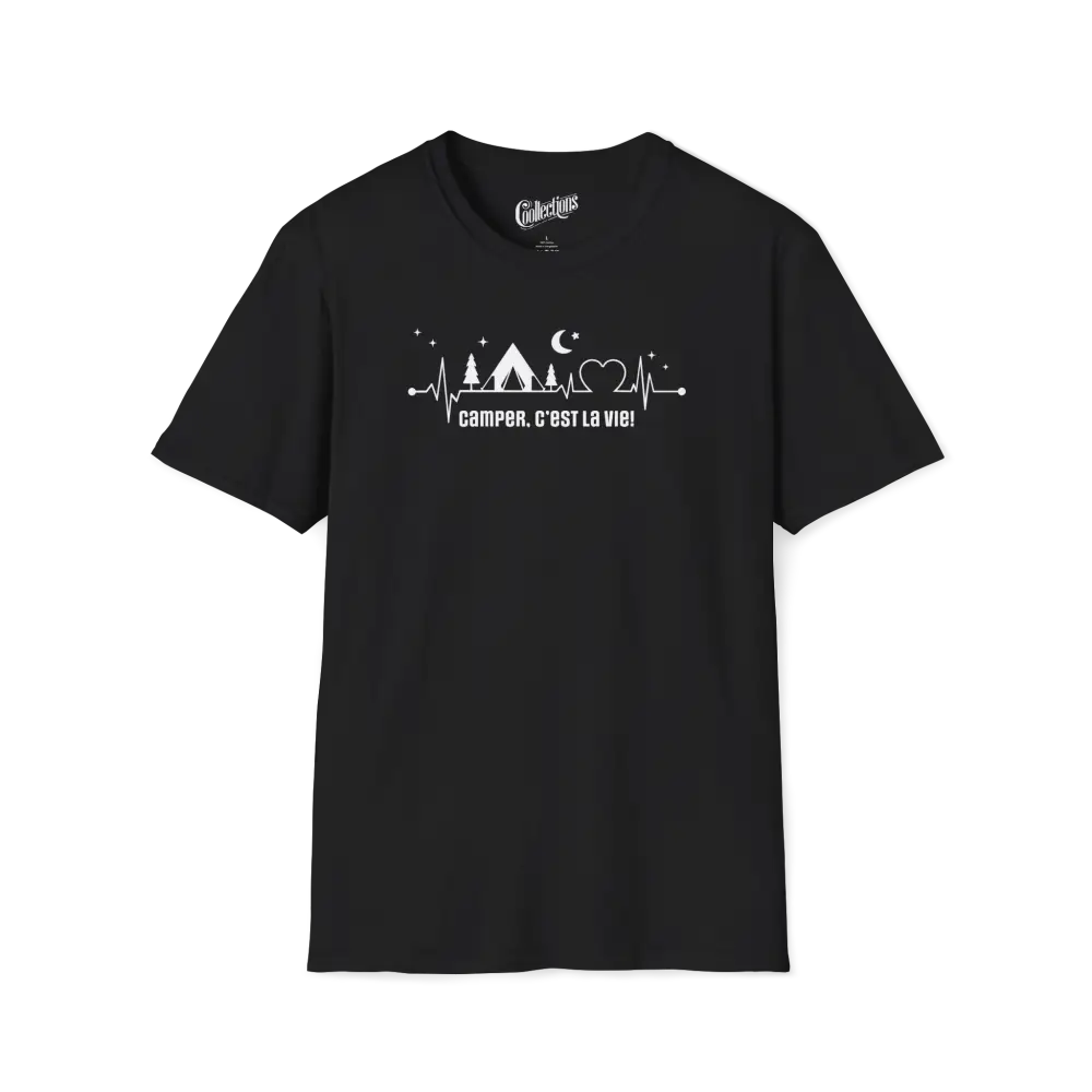#camping - T-Shirt - T-Shirt - Camper c’est la vie! - Noir / S / M