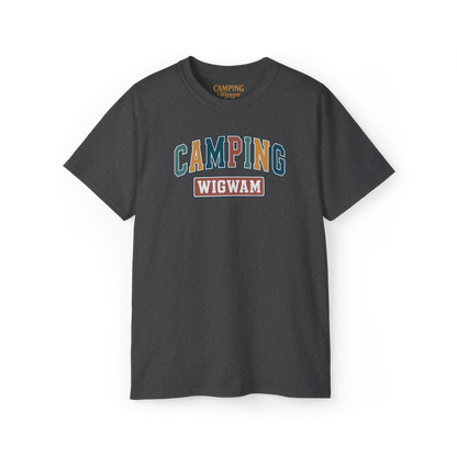 #camping - T-Shirt - T-shirt - Camping Wigwam Classique (Collabo) - Cendre foncé / S / M