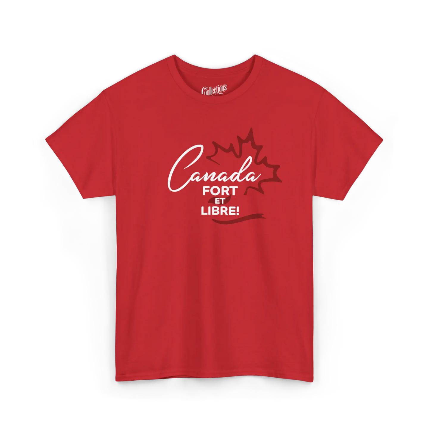 Local D’abord - T-Shirt - T-shirt - Canada Fort et Libre - Rouge / S / M