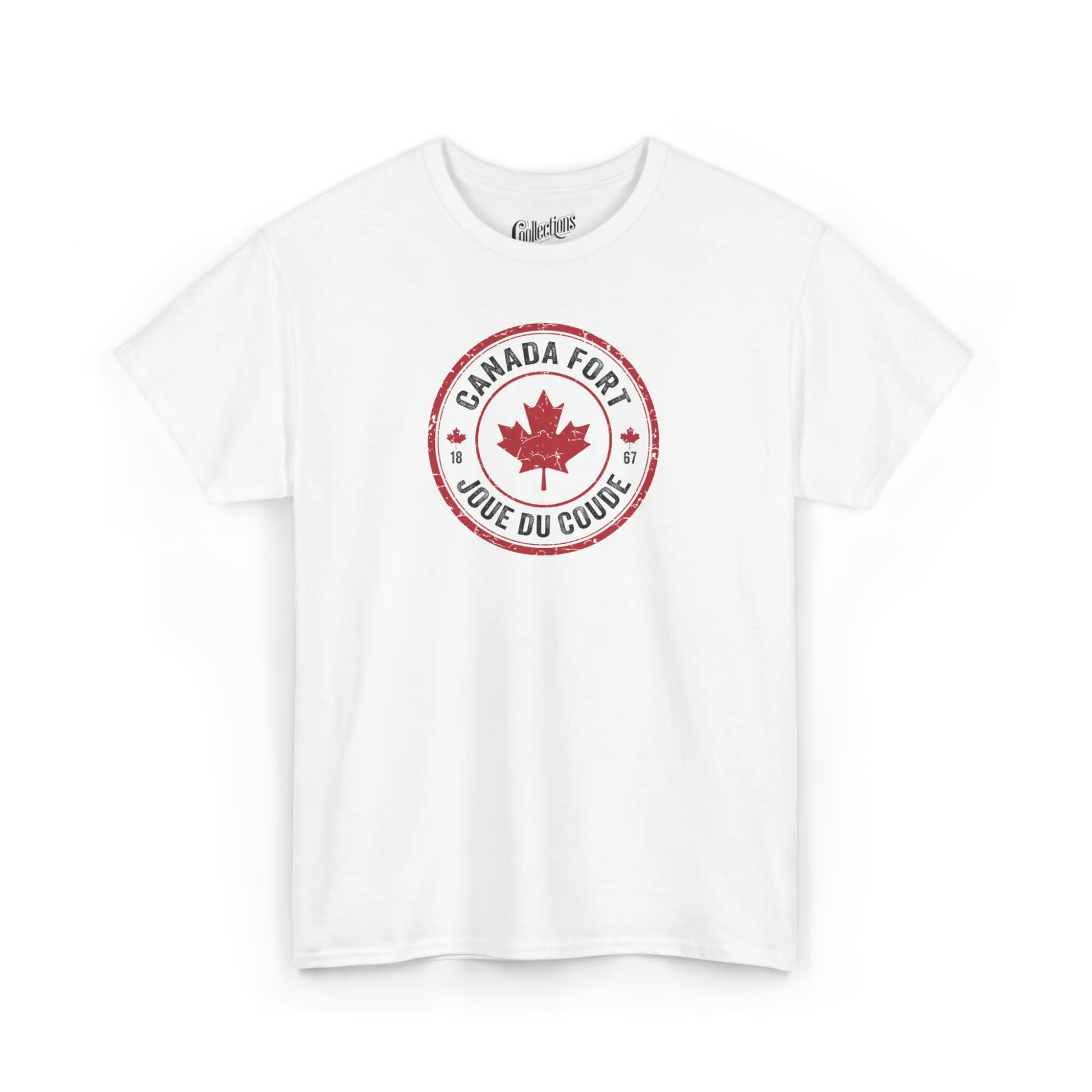 Local D’abord - T-Shirt - T-shirt - Canada Fort Joue du Coude - Blanc / S / M
