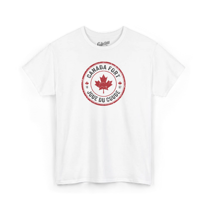 Local D’abord - T-Shirt - T-shirt - Canada Fort Joue du Coude - Blanc / S / M