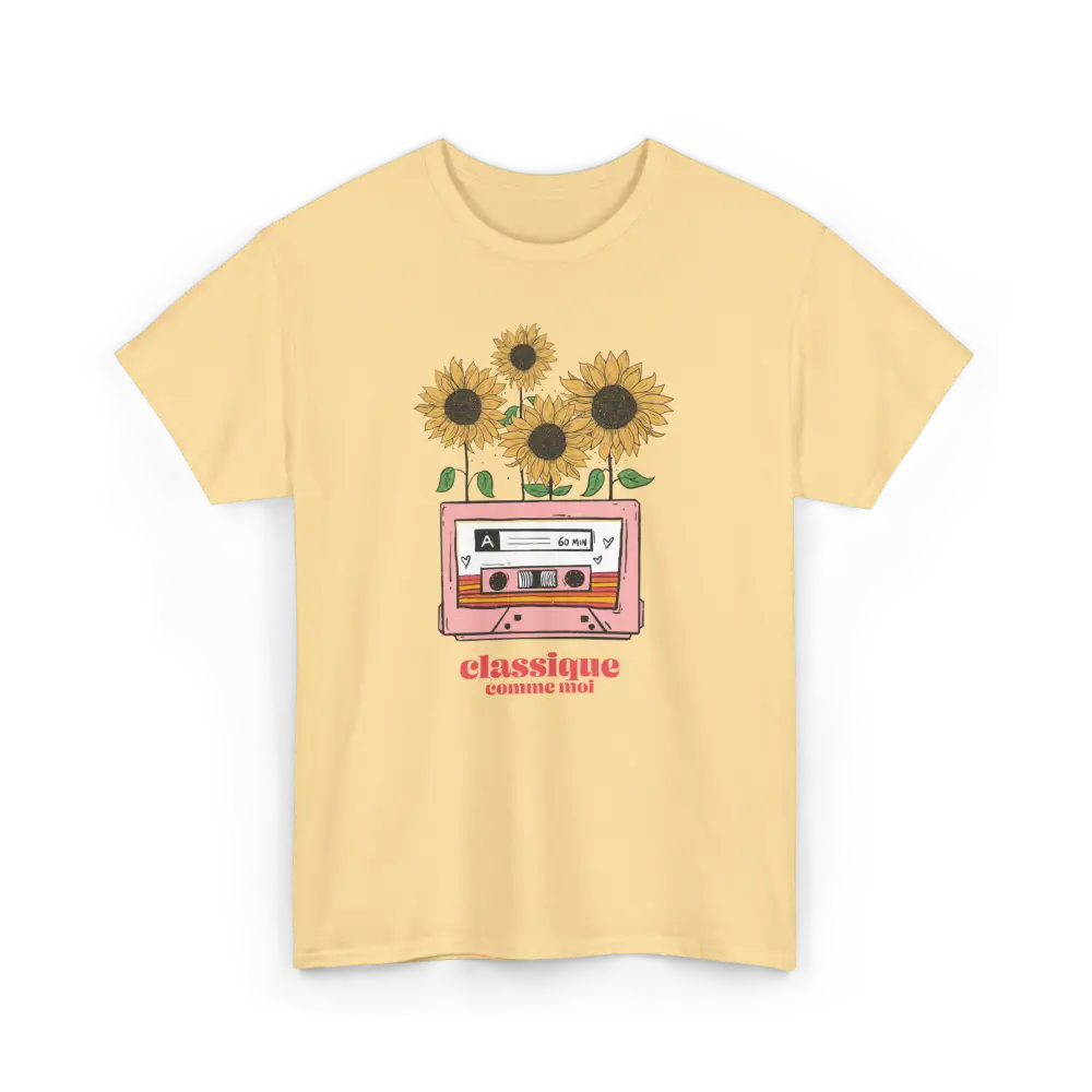 Mot Pour Mot - T-Shirt - T-shirt – Classique comme moi - Brume jaune / S / M