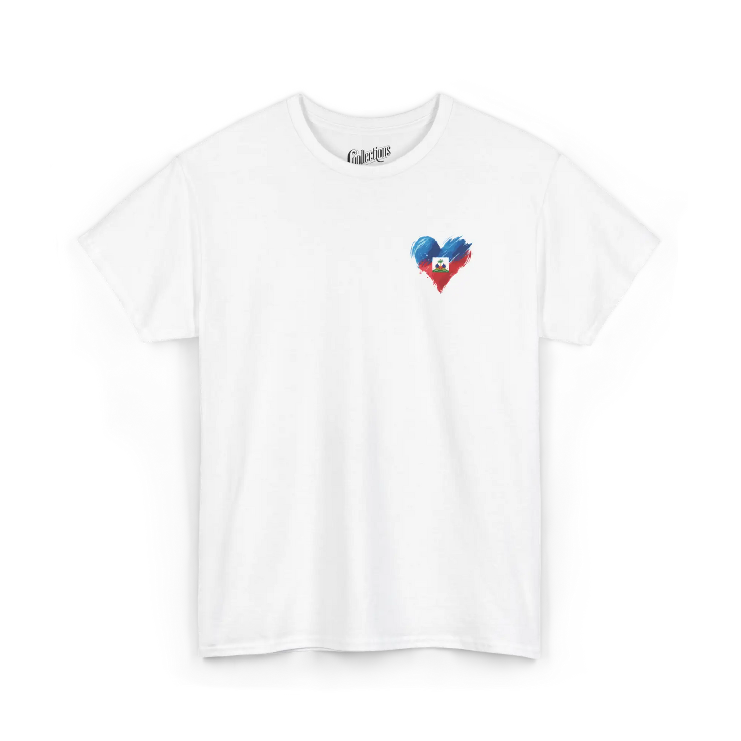 Créolofolie - T-Shirt - T-shirt - Cœur d’Haïti - Blanc / S / Haïti