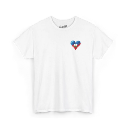 Créolofolie - T-Shirt - T-shirt - Cœur d’Haïti - Blanc / S / Haïti