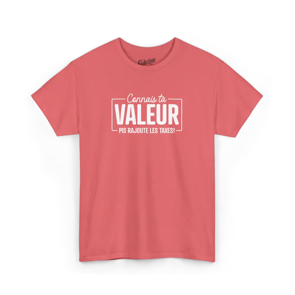 Vie d’Phoqué - T-Shirt - T-shirt - Connais ta Valeur - Corail / S / M