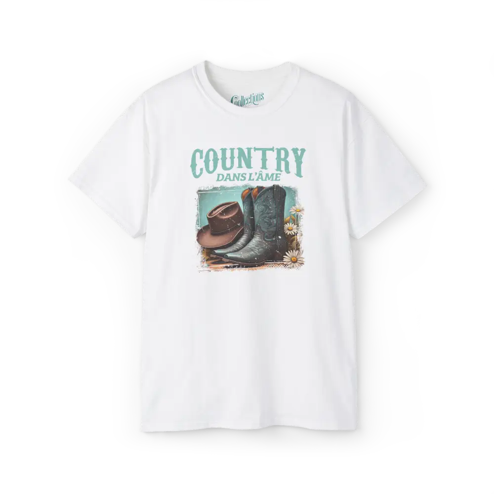 Rodéo Moderne - T-Shirt - T-shirt - Country dans l’âme - Blanc / S / M