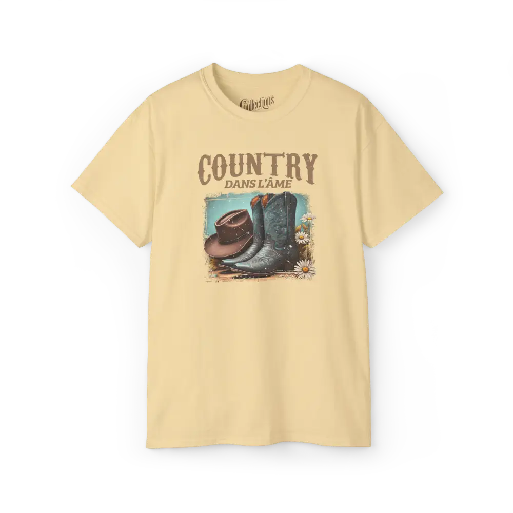 Rodéo Moderne - T-Shirt - T-shirt - Country dans l’âme - Brume jaune / S / M