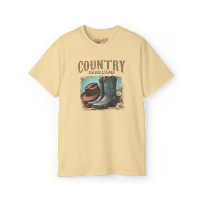 Rodéo Moderne - T-Shirt - T-shirt - Country dans l’âme - Brume jaune / S / M