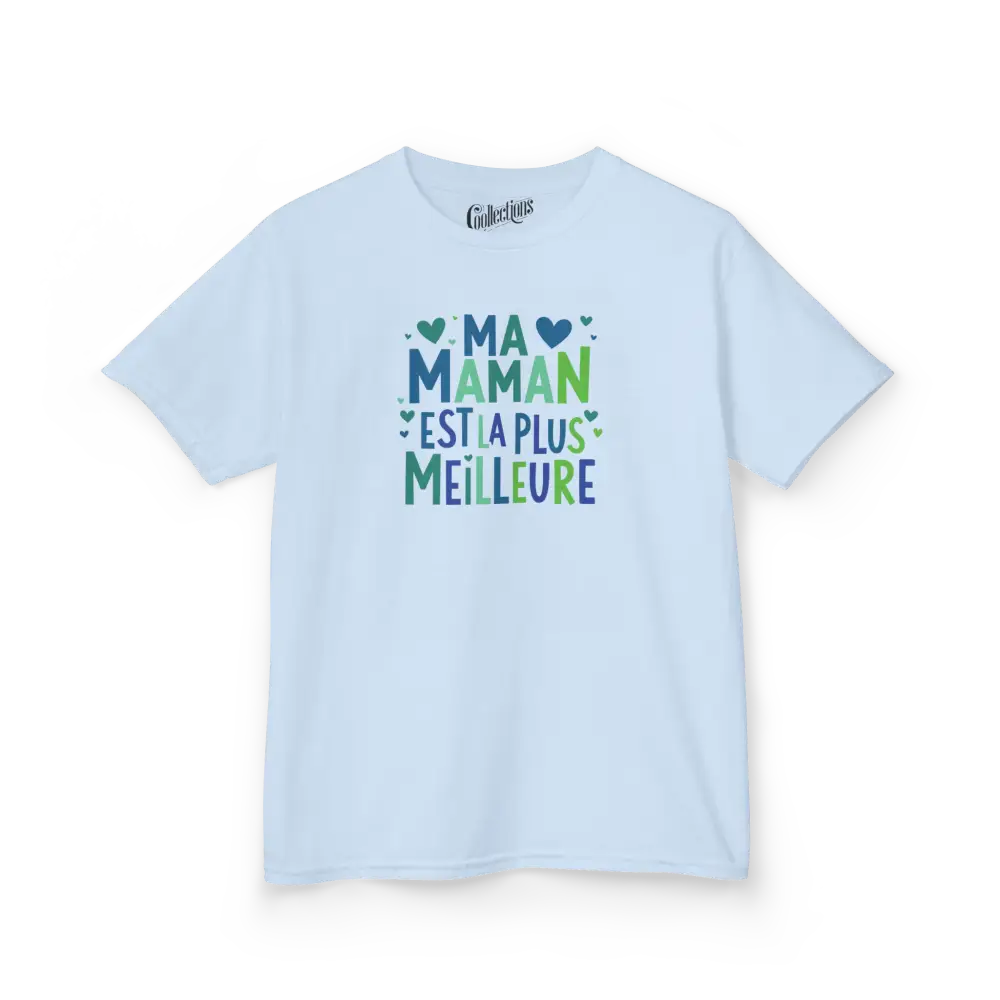 Famille et Cie - T-Shirt - T-shirt - Duo - Ma maman est la plus meilleure - Bleu clair / XS (4-6 ans) / Jeunes