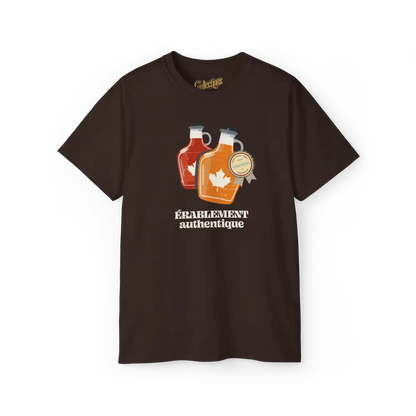 Local D’abord - T-Shirt - T-shirt - Érablement Authentique - Chocolat / S / M