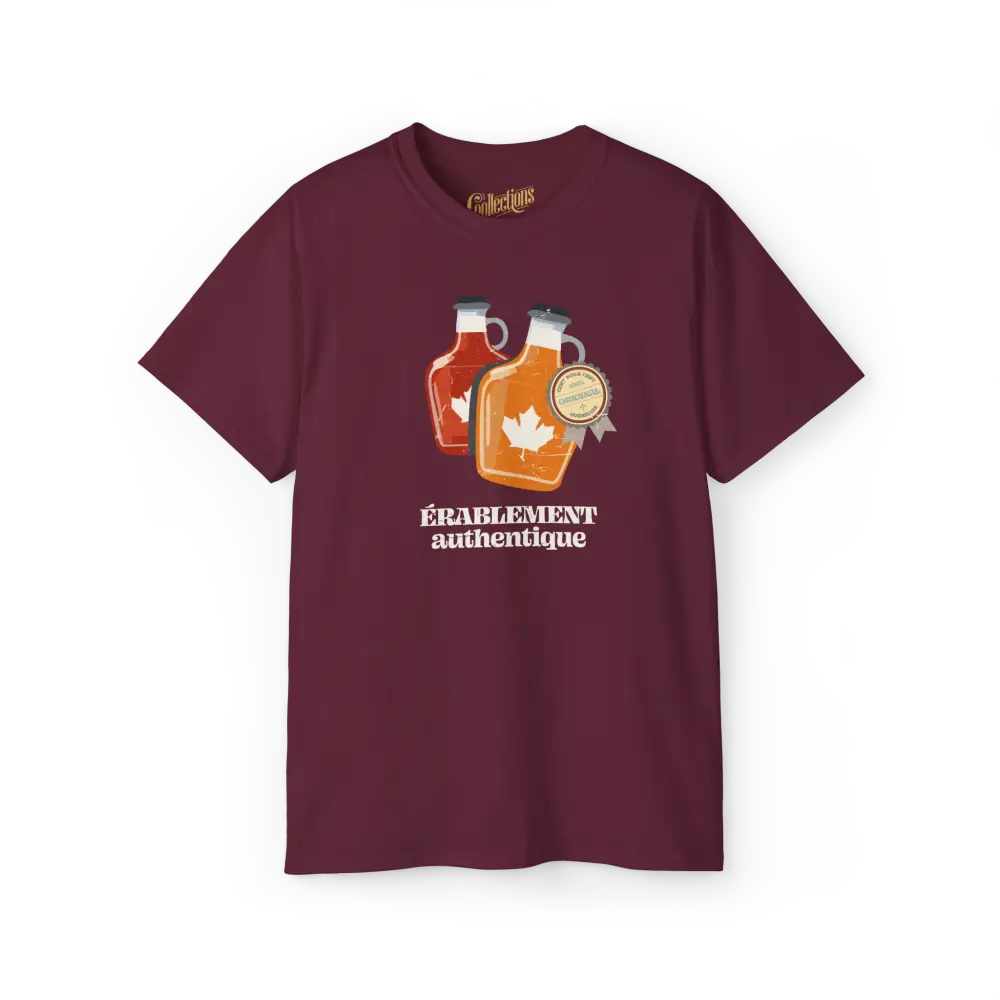 Local D’abord - T-Shirt - T-shirt - Érablement Authentique - Marron / S / M
