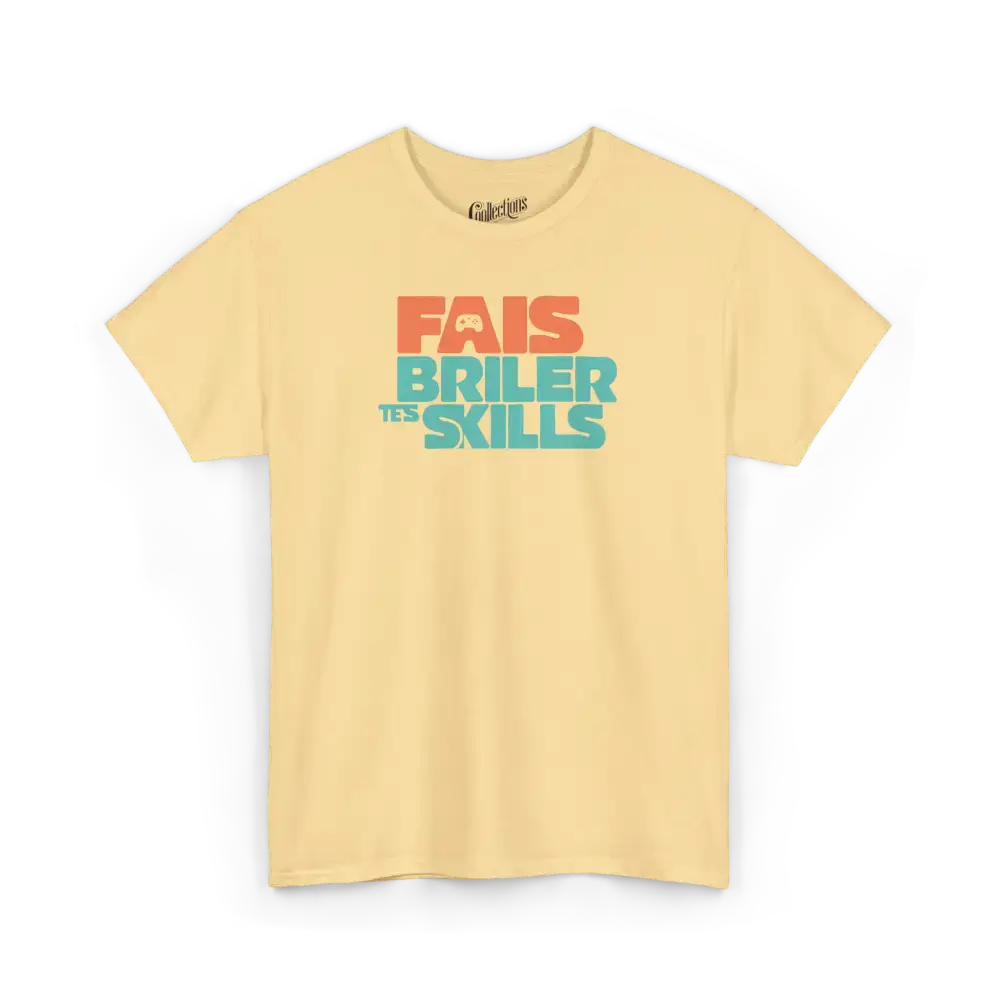 Gameur - T-Shirt - T-shirt - Fais Briller Tes Skills - Brume jaune / S / M