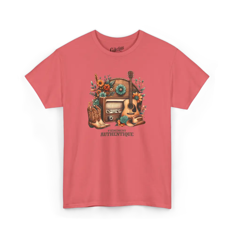 Rodéo Moderne - T-Shirt - T-shirt - Fièrement authentique - Corail / S / M