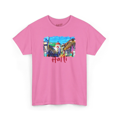 Créolofolie - T-Shirt - T-shirt – Haïti et la grande Ville - Azalée / S / M