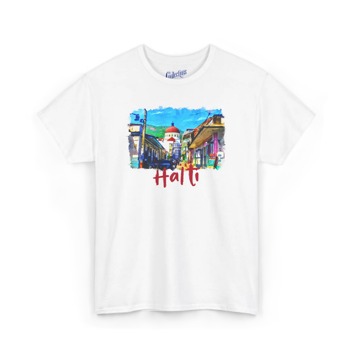 Créolofolie - T-Shirt - T-shirt – Haïti et la grande Ville - Blanc / S / M