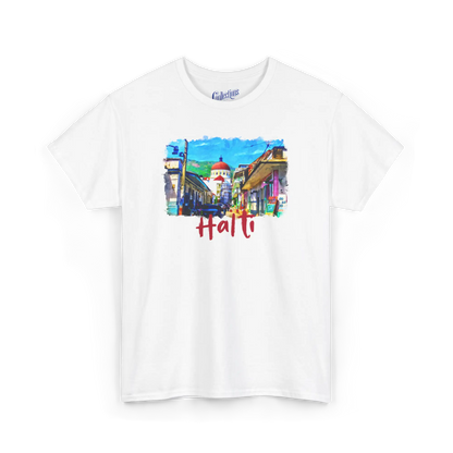Créolofolie - T-Shirt - T-shirt – Haïti et la grande Ville - Blanc / S / M