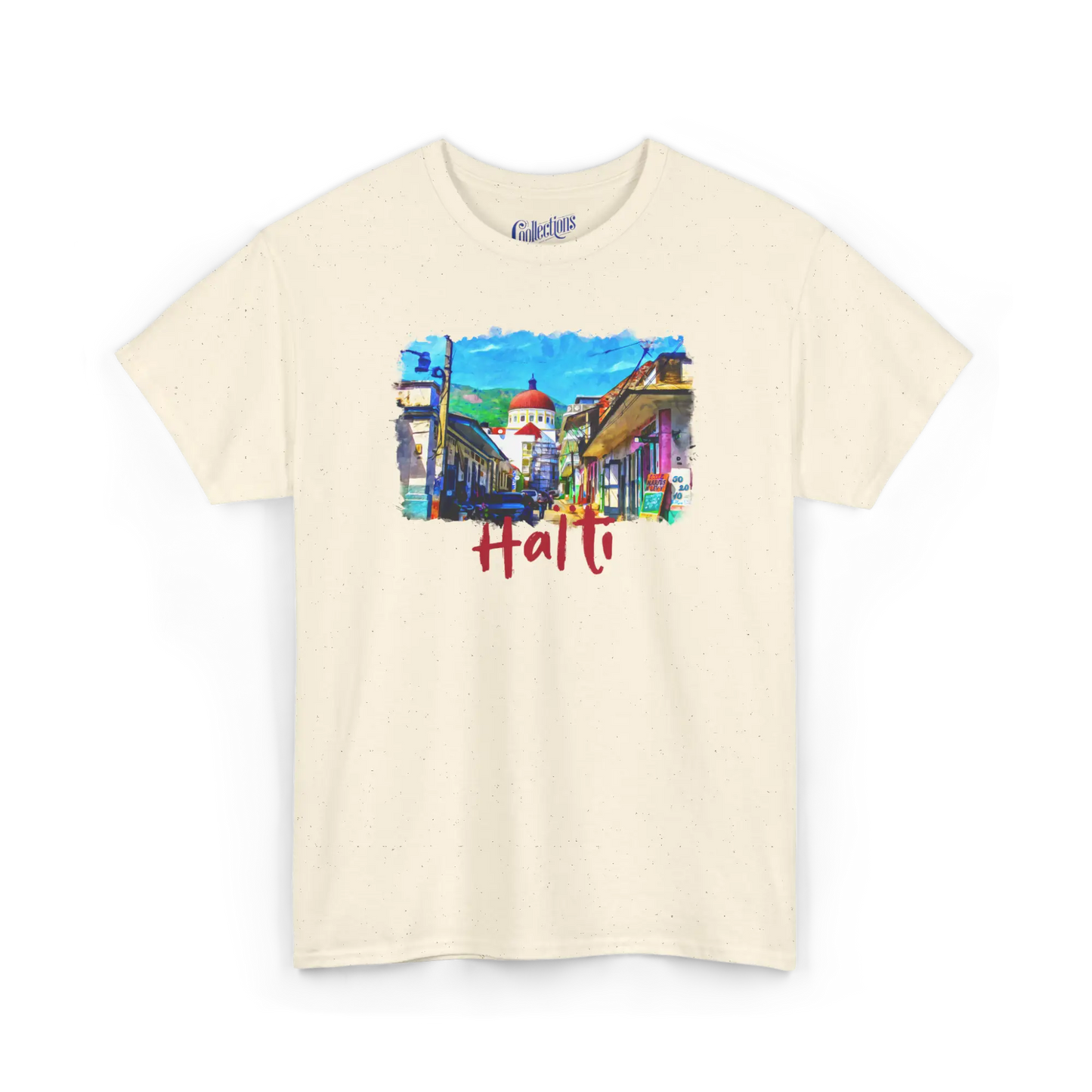 Créolofolie - T-Shirt - T-shirt – Haïti et la grande Ville - Naturel / S / M