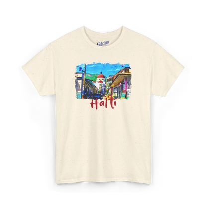 Créolofolie - T-Shirt - T-shirt – Haïti et la grande Ville - Naturel / S / M