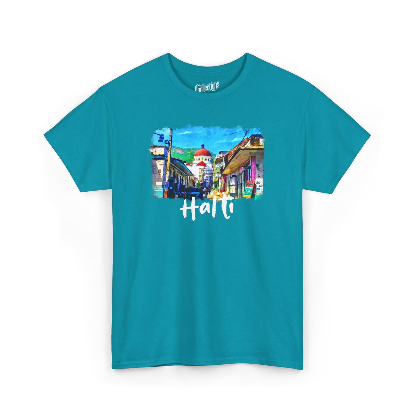 Créolofolie - T-Shirt - T-shirt – Haïti et la grande Ville - Tropical / S / M