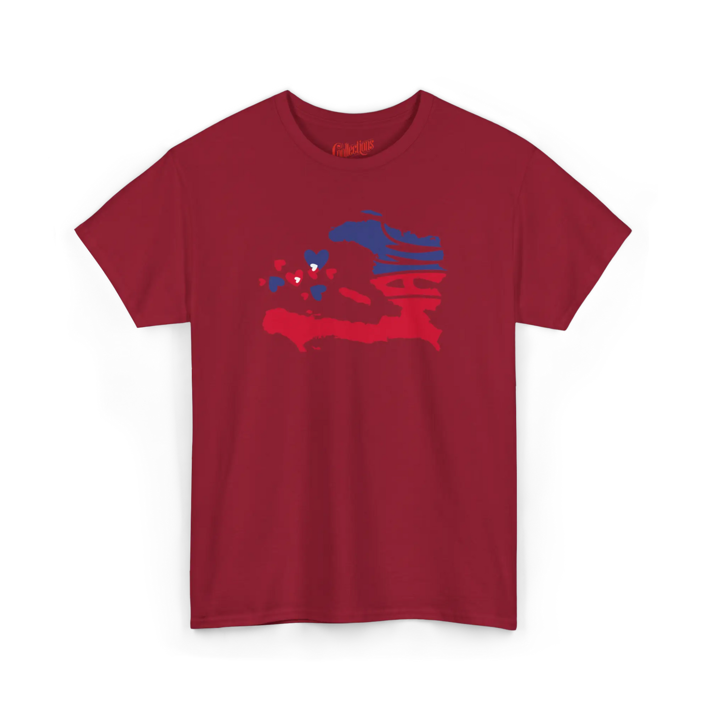 Créolofolie - T-Shirt - T-shirt – Haïti Map Luv - Cardinal / S / M