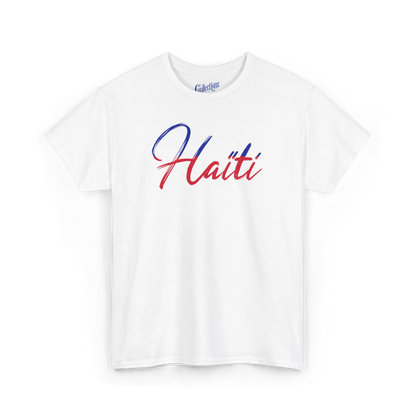 Créolofolie - T-Shirt - T-shirt – Haïti Script - Blanc / S / M