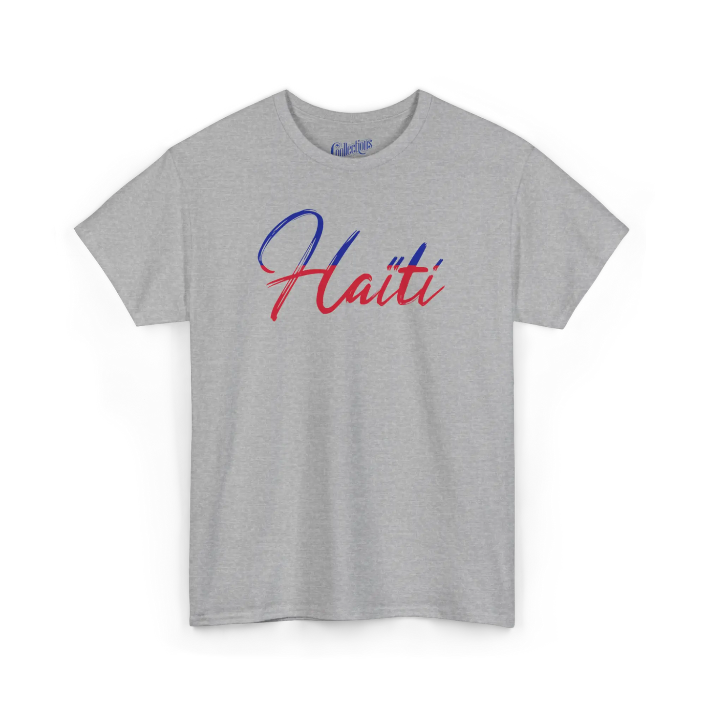 Créolofolie - T-Shirt - T-shirt – Haïti Script - Gris Sport / S / M