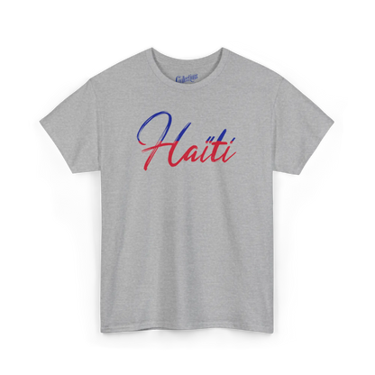 Créolofolie - T-Shirt - T-shirt – Haïti Script - Gris Sport / S / M