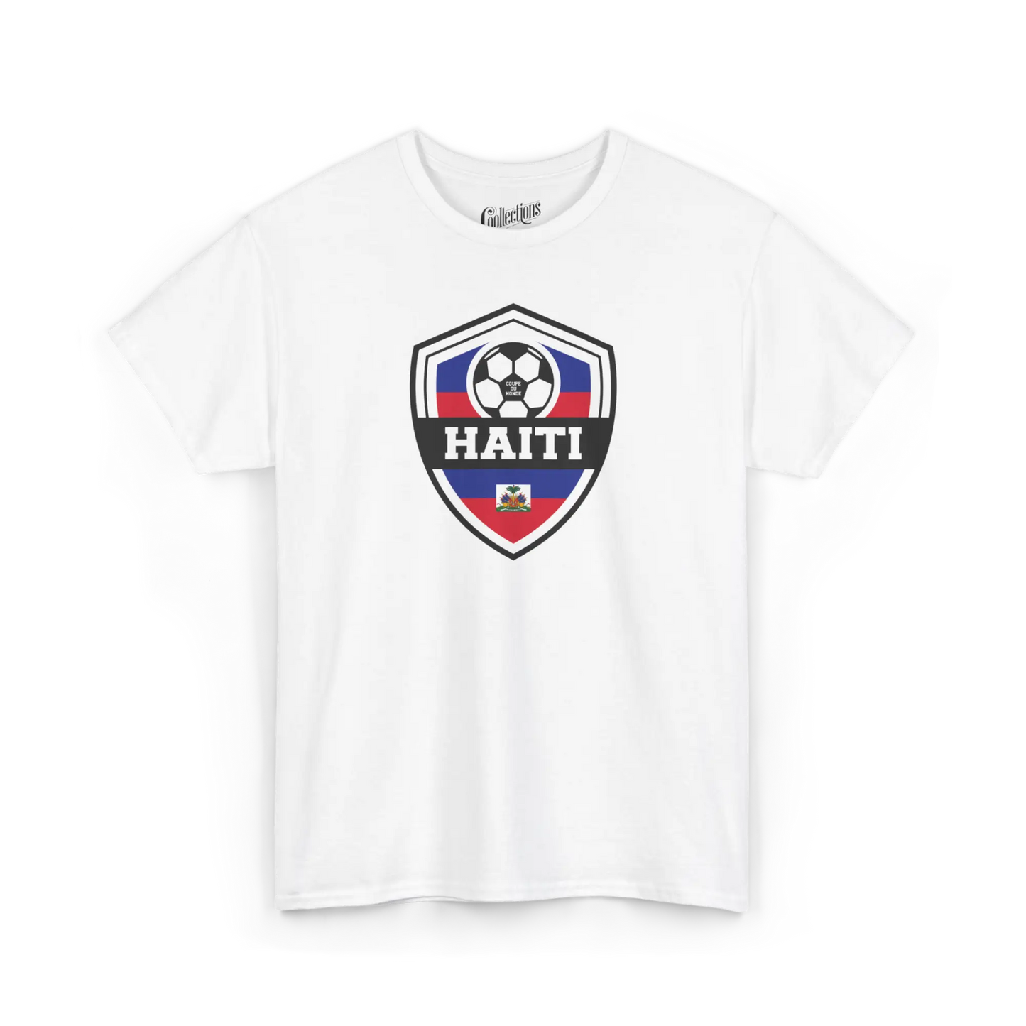 Creolofolie - t-shirt - T-shirt – Haïti Soccer 2026 – Écusson - Blanc / S / M