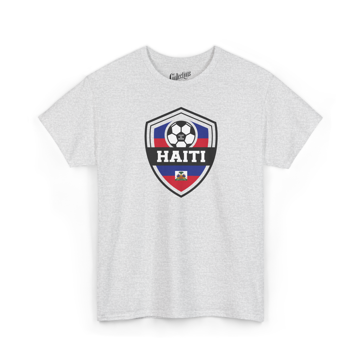 Creolofolie - t-shirt - T-shirt – Haïti Soccer 2026 – Écusson - Gris cendre / S / M