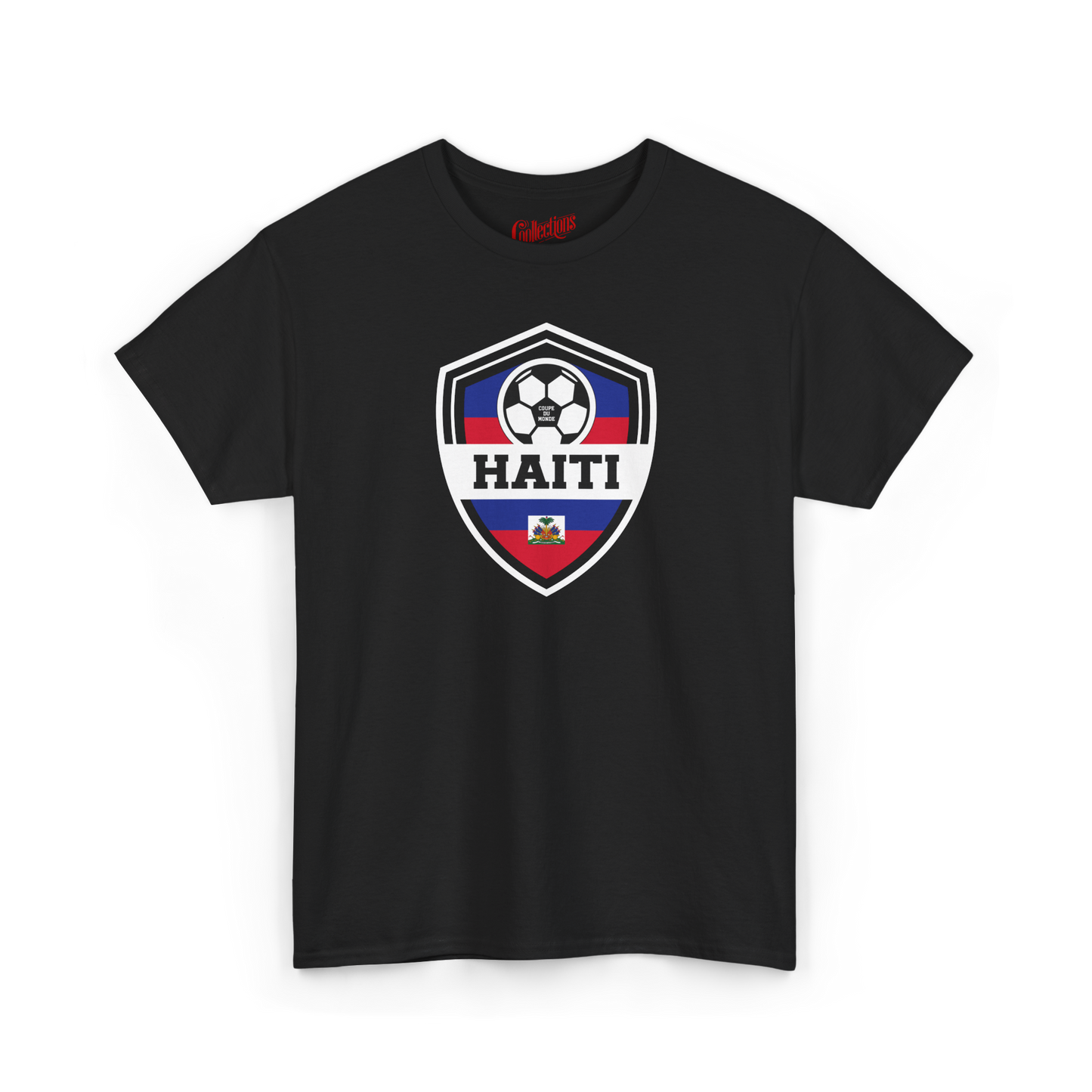 Creolofolie - t-shirt - T-shirt – Haïti Soccer 2026 – Écusson - Noir / S / M