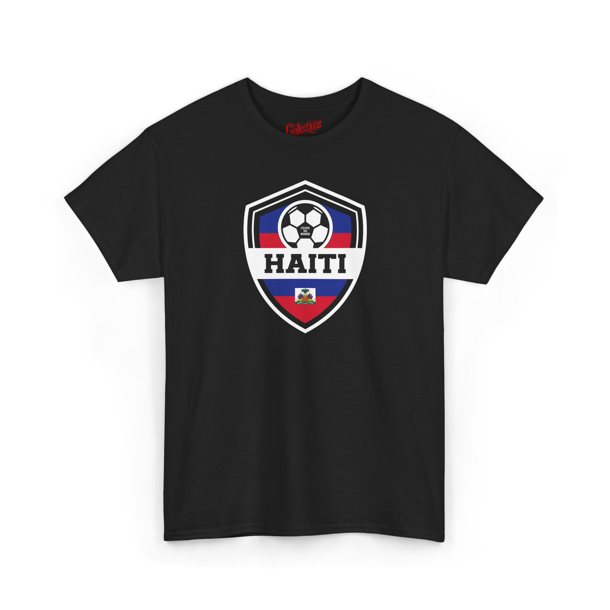 Creolofolie - t-shirt - T-shirt – Haïti Soccer 2026 – Écusson - Noir / S / M