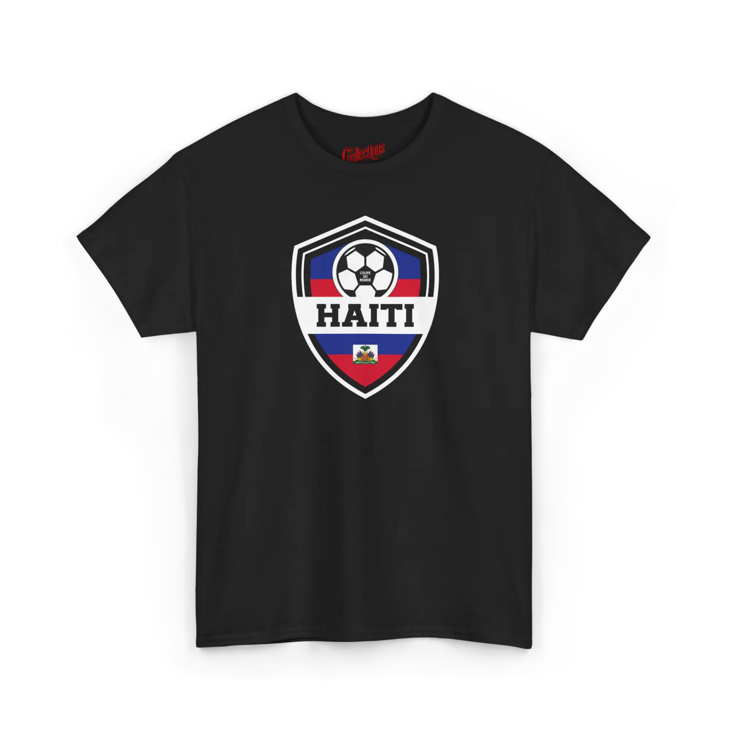 Creolofolie - t-shirt - T-shirt – Haïti Soccer 2026 – Écusson - Noir / S / M