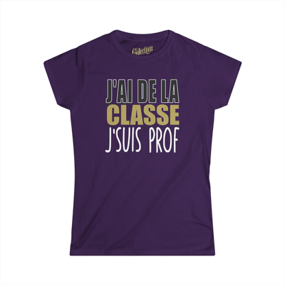 Vie d’Prof - T-Shirt - T-shirt - J’ai de la classe j’suis prof - Féminin / Mauve / S / M