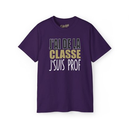 Vie d’Prof - T-Shirt - T-shirt - J’ai de la classe j’suis prof - Unisexe / Mauve / S / M