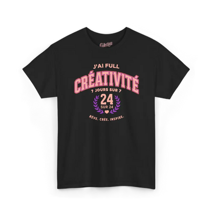 Vie d’Phoqué - T-Shirt - T-shirt - J’ai full créativité (7 jours sur 7 24/24) - Noir / S / M