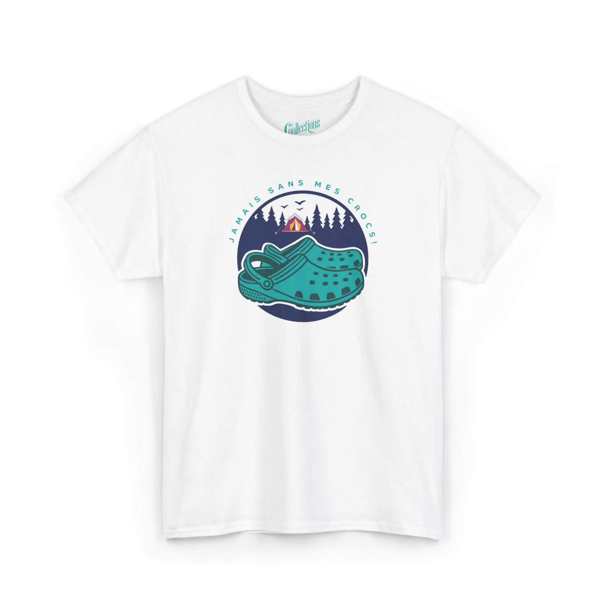 #camping - T-Shirt - T-shirt - Jamais sans mes crocs - Blanc / S / M