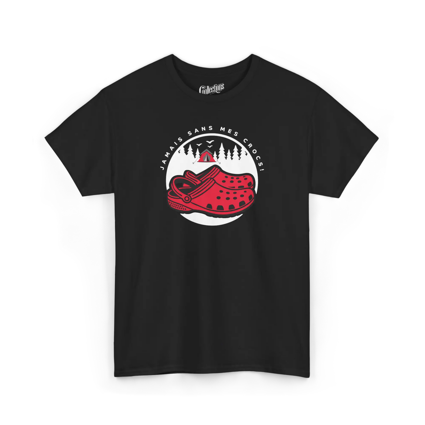 #camping - T-Shirt - T-shirt - Jamais sans mes crocs - Noir / S / M