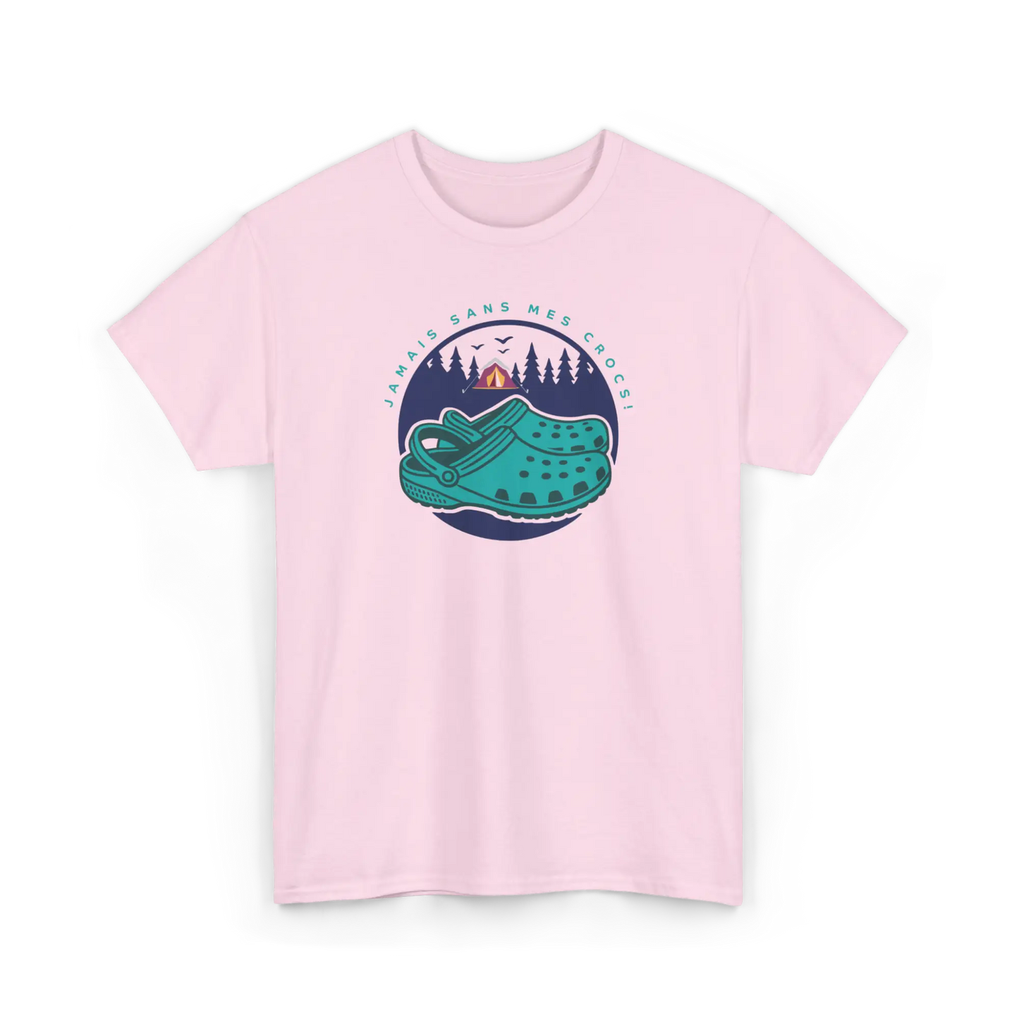 #camping - T-Shirt - T-shirt - Jamais sans mes crocs - Rose clair / S / M