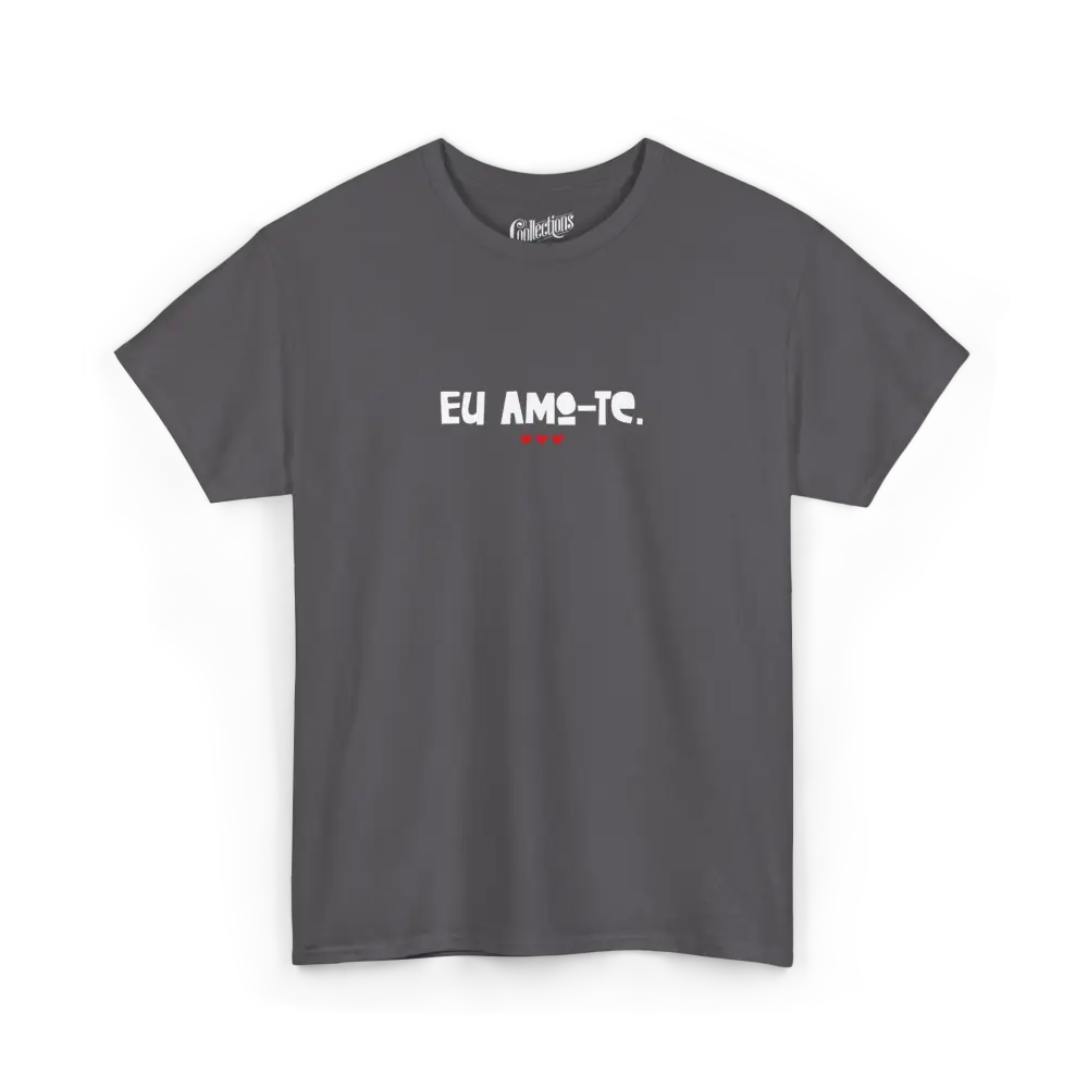 Saint-Valentin - T-Shirt - T-shirt - Je t’aime ’Eu amo-te’ - Portugais - Charbon / S / M