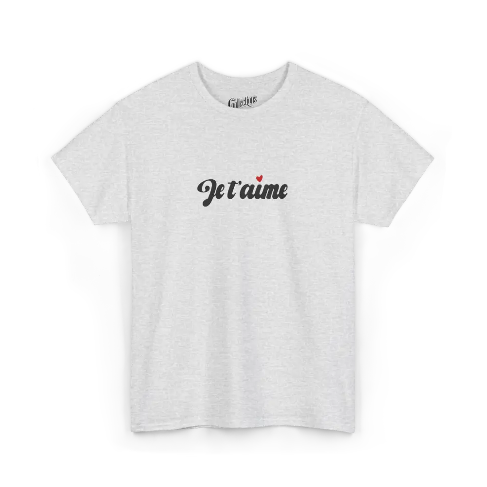 Saint-Valentin - T-Shirt - T-shirt - Je t’aime - Gris cendre / S / M
