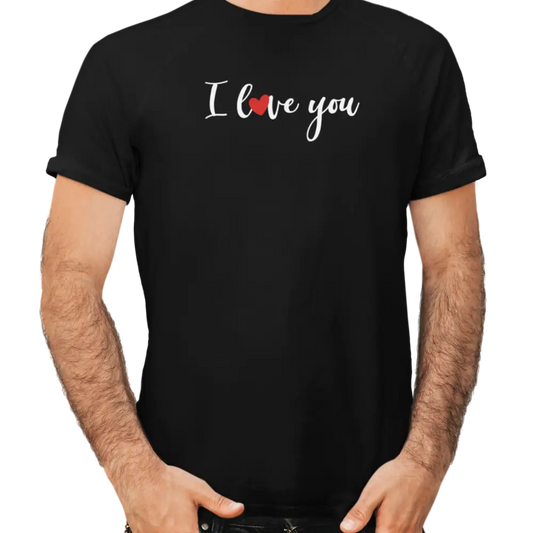 Saint-Valentin - T-Shirt - T-shirt - Je t’aime ’I love you’ - Anglais