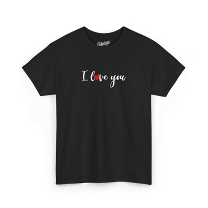 Saint-Valentin - T-Shirt - T-shirt - Je t’aime ’I love you’ - Anglais - Noir / S / M